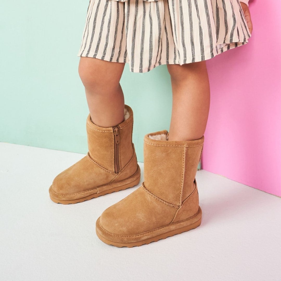 Bearpaw Elle Toddler Zipper - Toddler's Boots - 1962tz - ICED COFFEE - lifestyle view