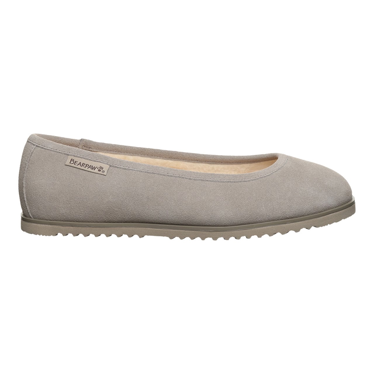 Bearpaw Jazlyn Women's Winter Ballet Flats - Mushroom - side view 2