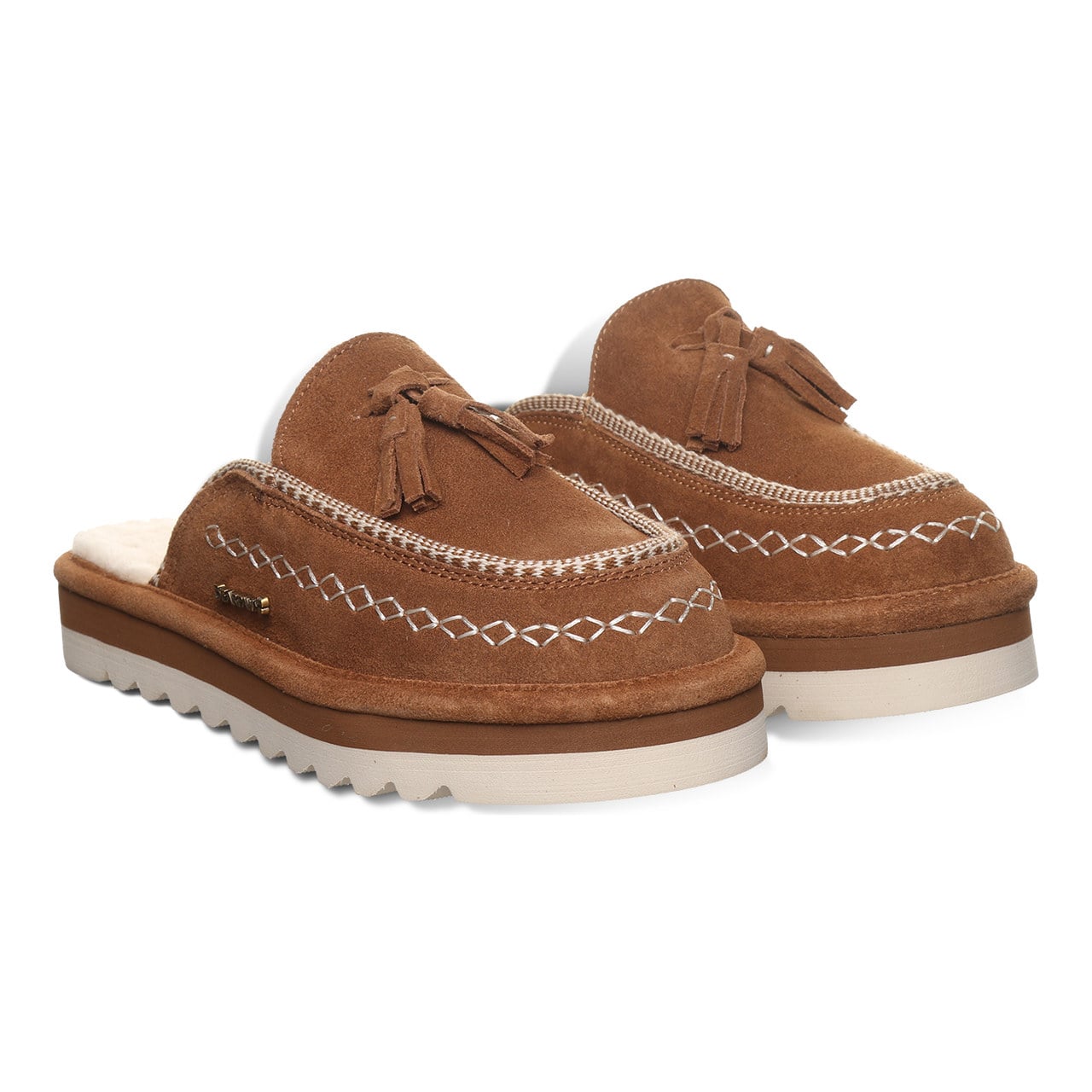 Bearpaw Leona Women's Cozy Slip-On Slippers - Cinnamon - pair view