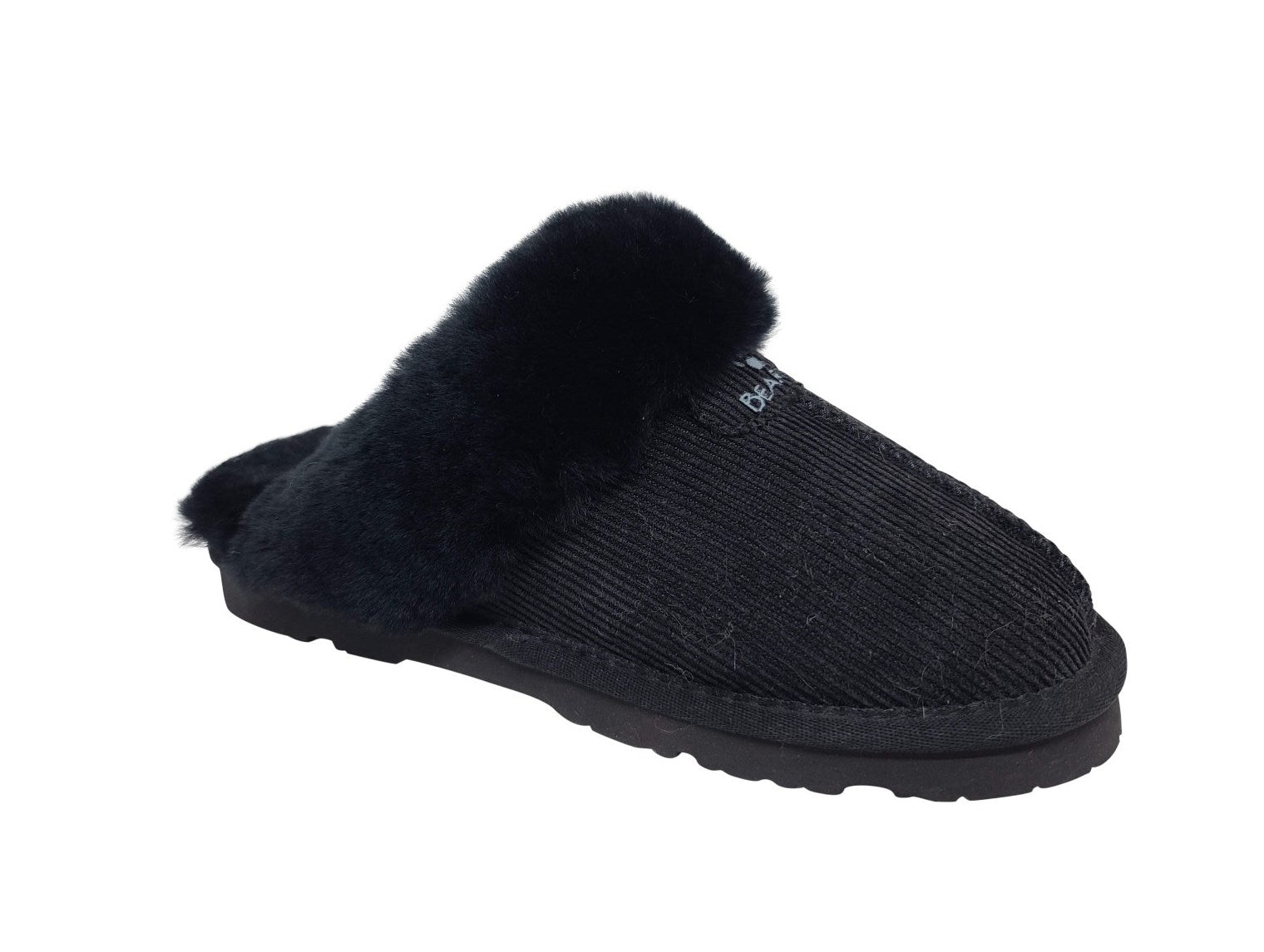 Bearpaw Loki II 2 - Women's Sheepskin Slippers - loki Black Corduroy 01 profile