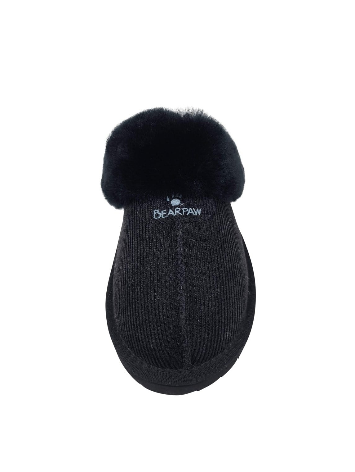 Bearpaw Loki II 2 - Women's Sheepskin Slippers - loki Black Corduroy 05 front