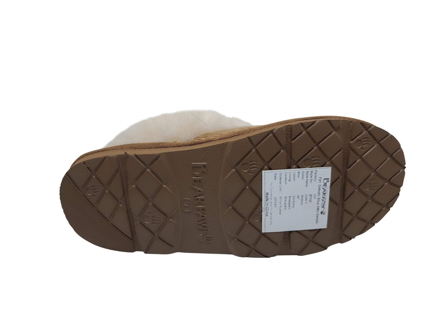 Bearpaw Loki II 2 - Women's Sheepskin Slippers - loki Hickory Corduroy 10 bottom