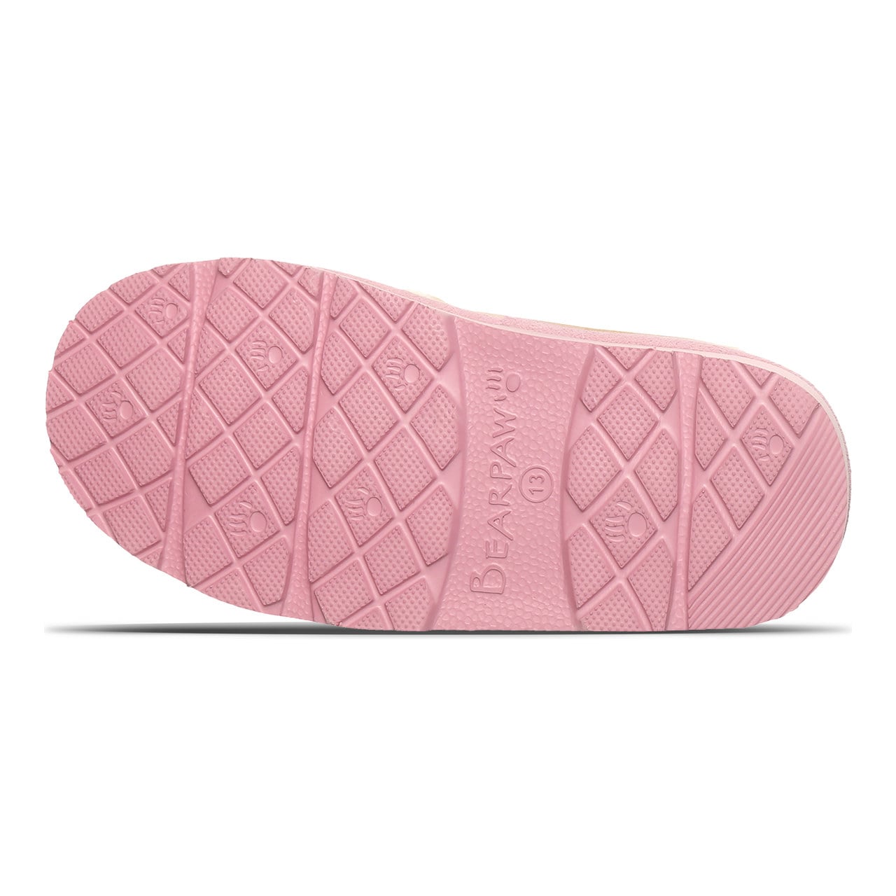 Bearpaw Loki Youth Youth's Indoor/outdoor Slippers - 671y - Pink Lemonade - bottom view