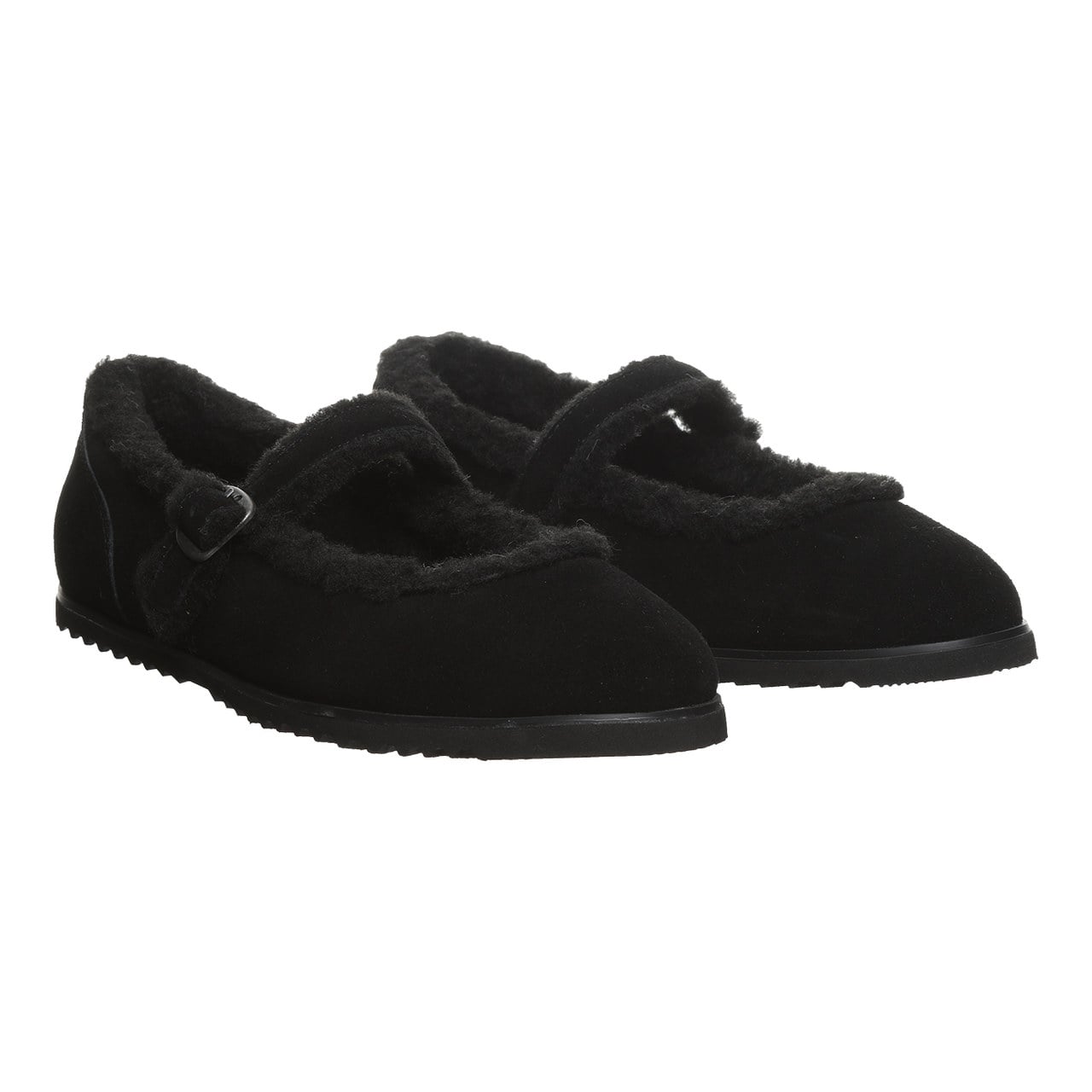 Bearpaw Lou Lou Women's Cozy Mary Jane Shoes - Black - pair view
