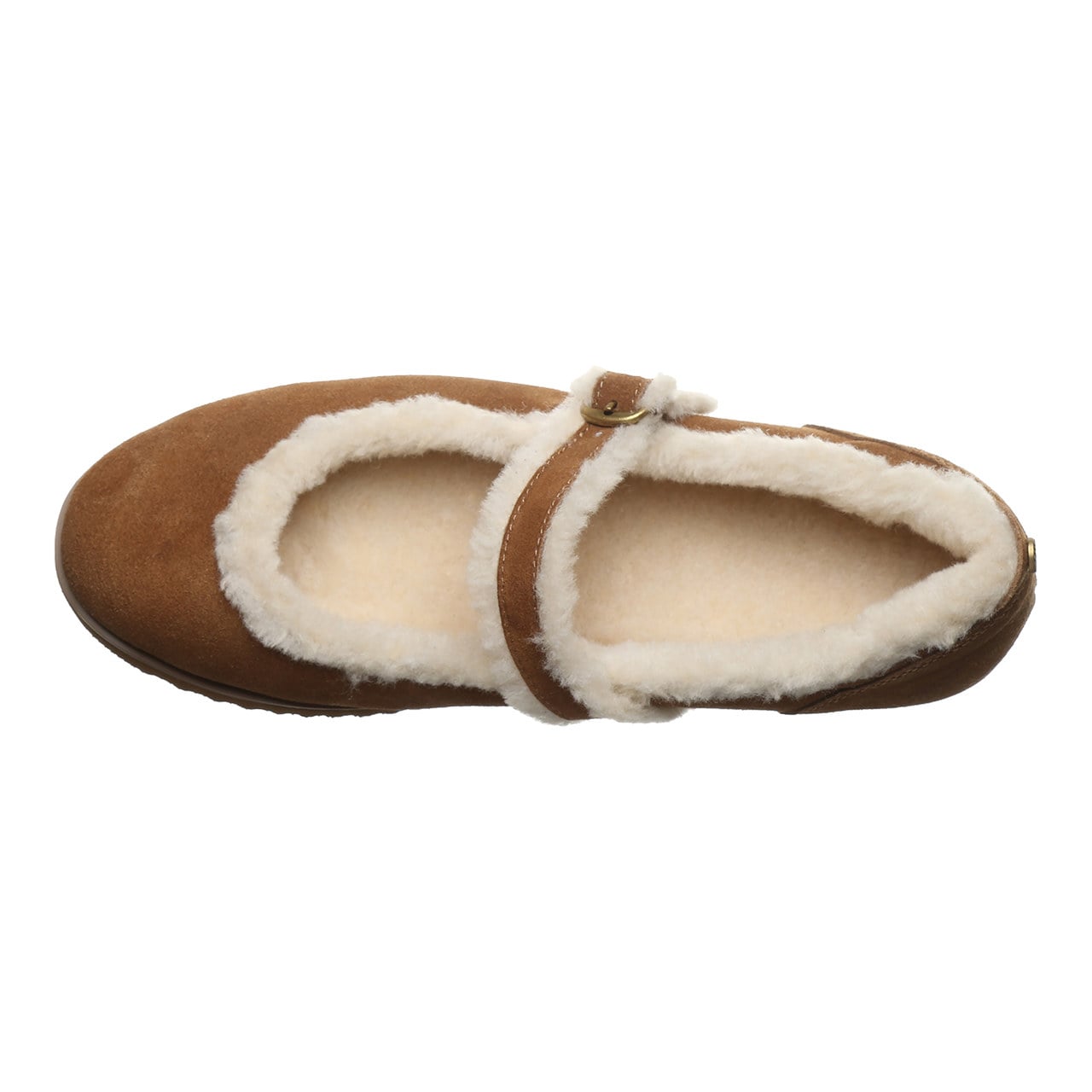 Bearpaw Lou Lou Women's Cozy Mary Jane Shoes - Hickory - top view