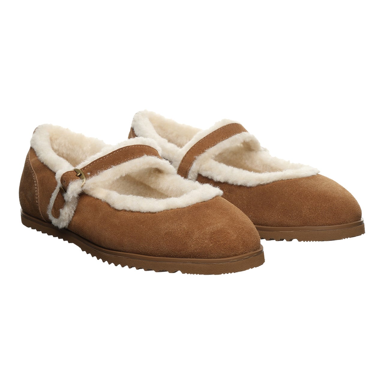 Bearpaw Lou Lou Women's Cozy Mary Jane Shoes - Hickory - pair view