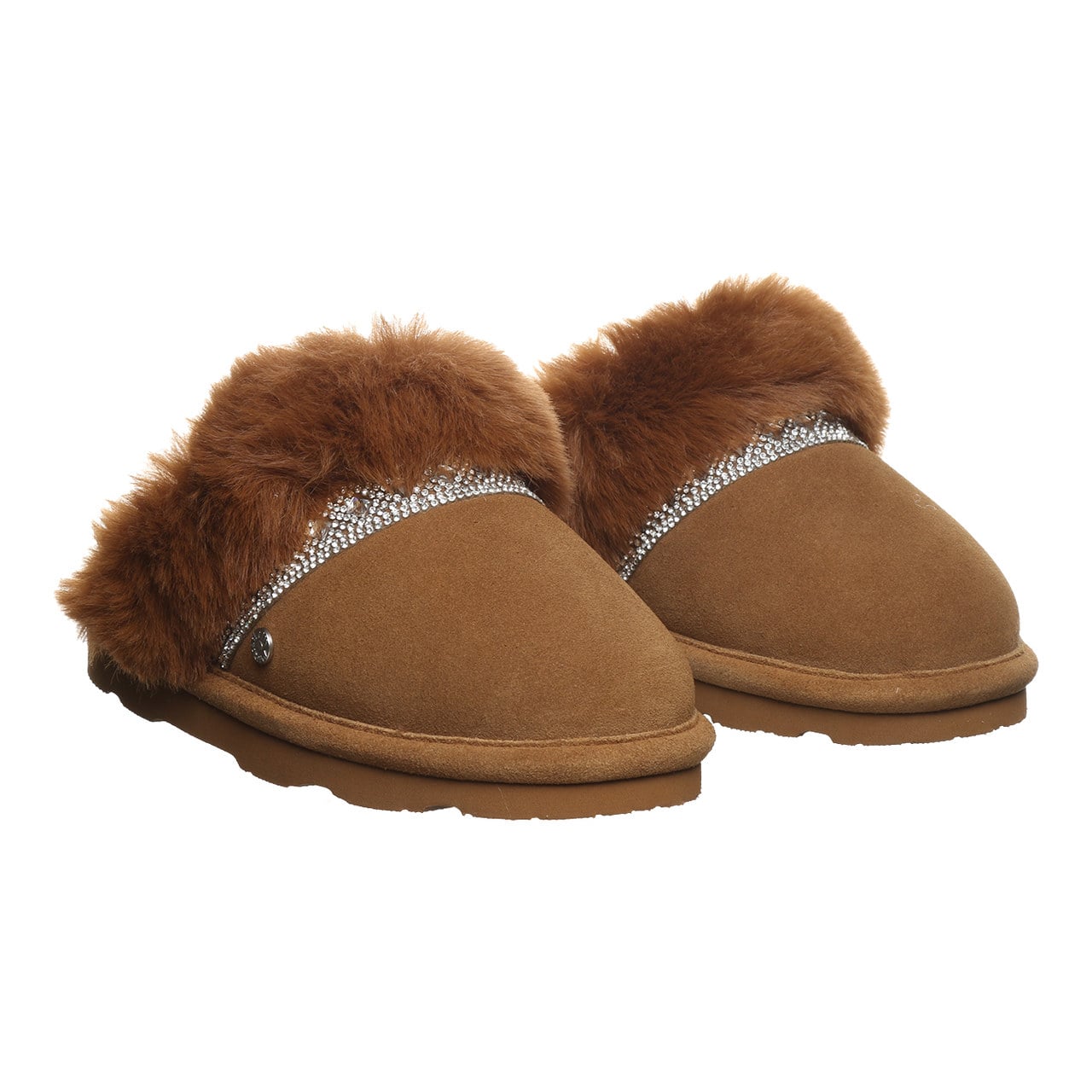 Bearpaw Pyper Youth Sparkly Slippers - Hickory - pair view