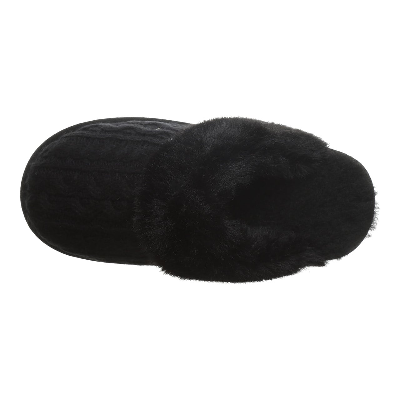 Bearpaw Rumie Cable Knit Women's Easy On/Off Slippers - Black - top view