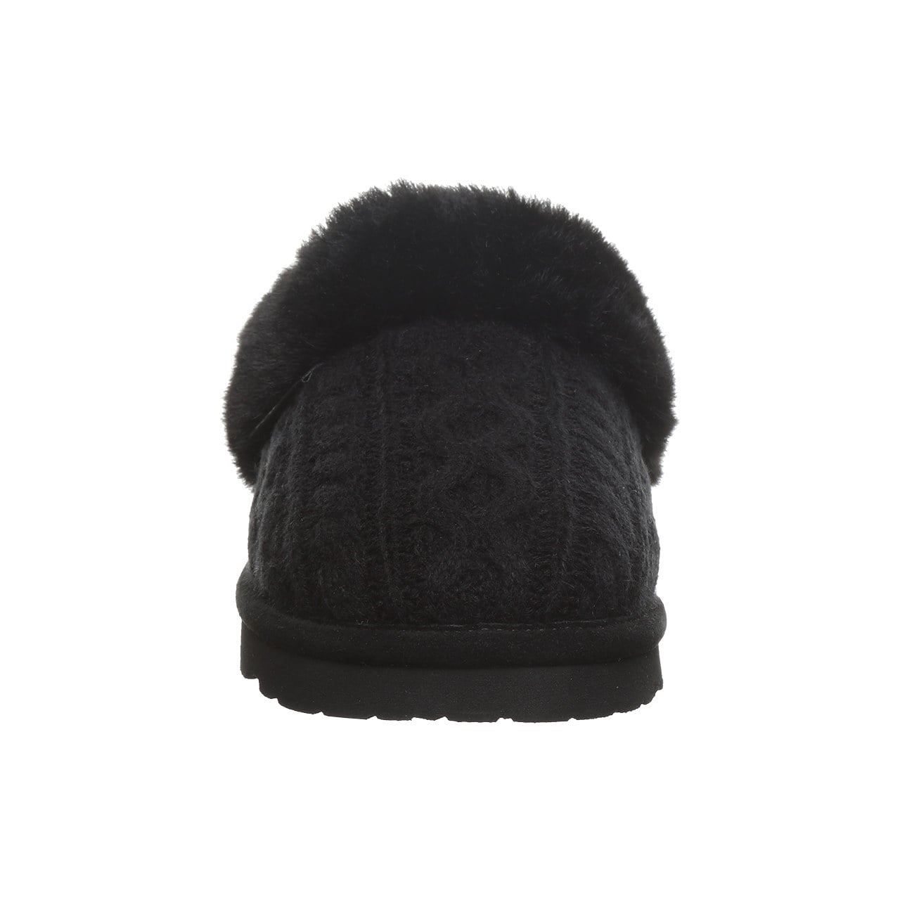 Bearpaw Rumie Cable Knit Women's Easy On/Off Slippers - Black - front view