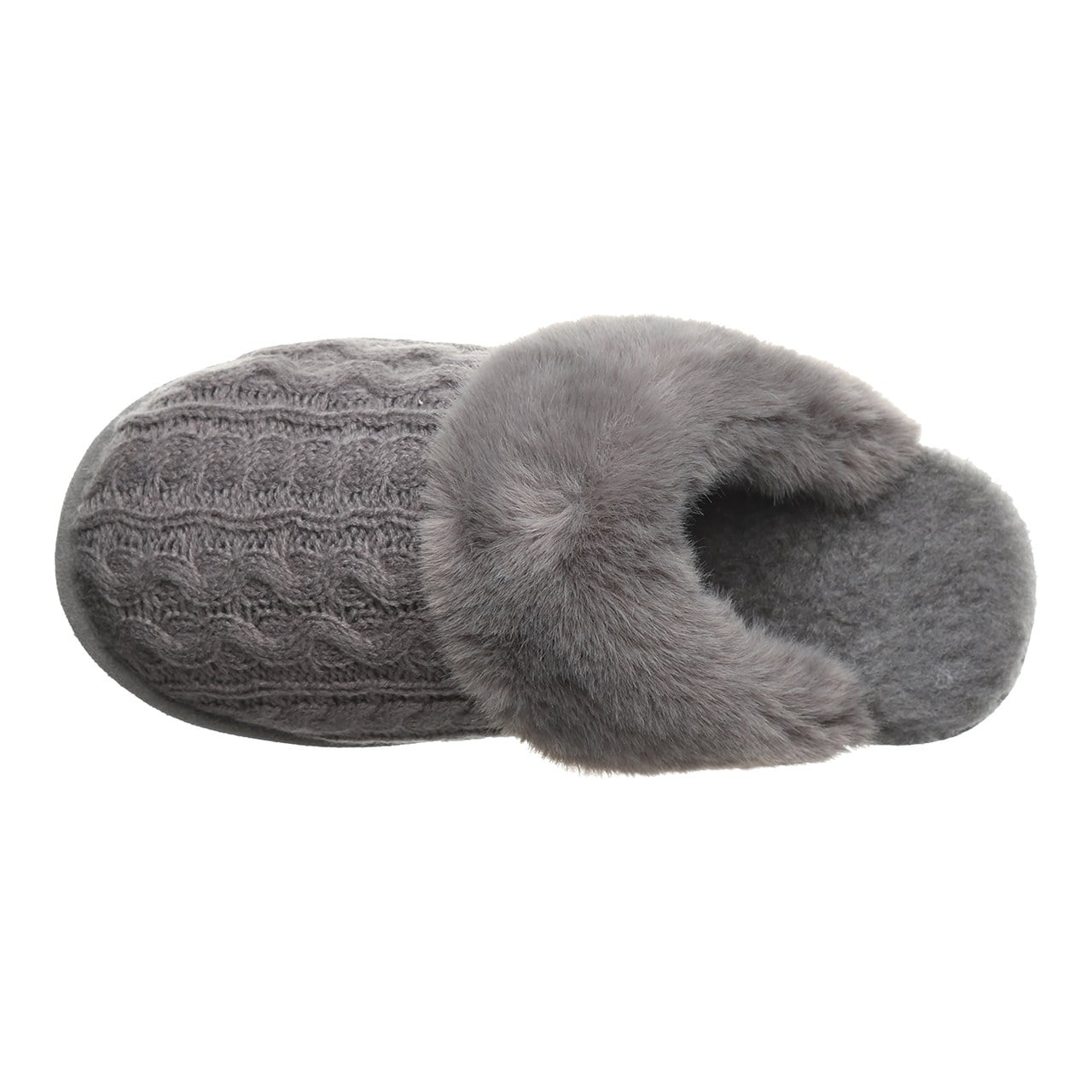 Bearpaw Rumie Cable Knit Women's Easy On/Off Slippers - Charcoal - top view