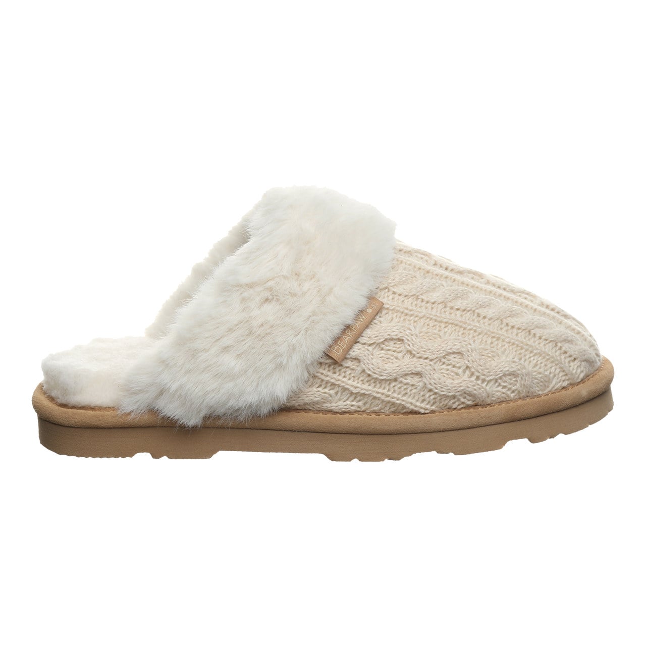 Bearpaw Rumie Cable Knit Women's Easy On/Off Slippers - Cream - side view 2