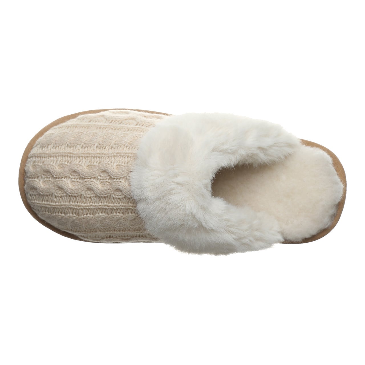 Bearpaw Rumie Cable Knit Women's Easy On/Off Slippers - Cream - top view