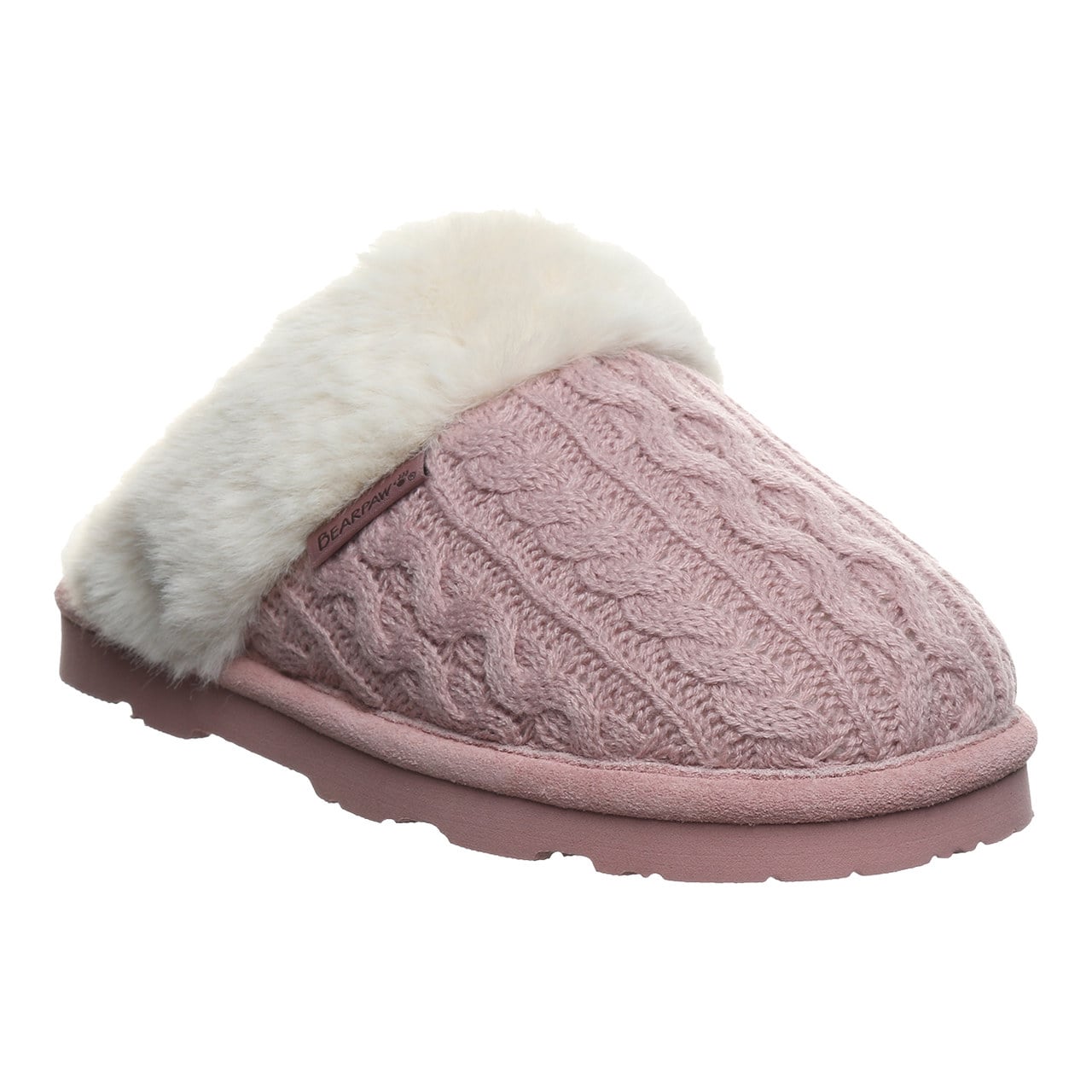 Bearpaw Rumie Cable Knit Women's Easy On/Off Slippers - Peony - angle main