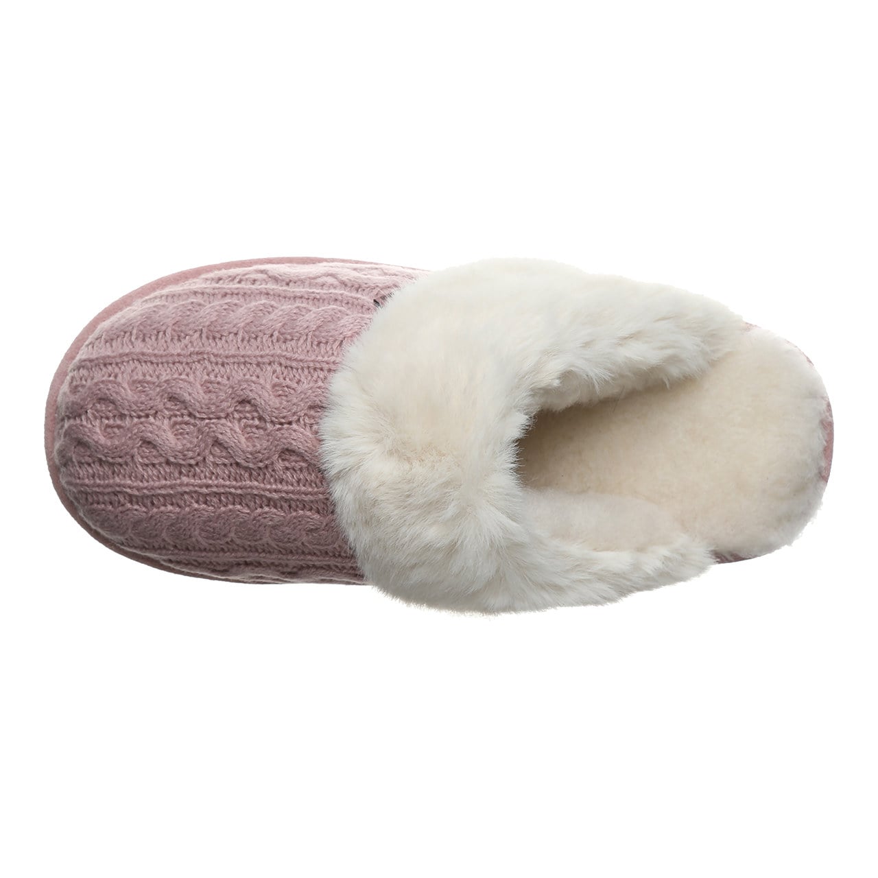 Bearpaw Rumie Cable Knit Women's Easy On/Off Slippers - Peony - top view