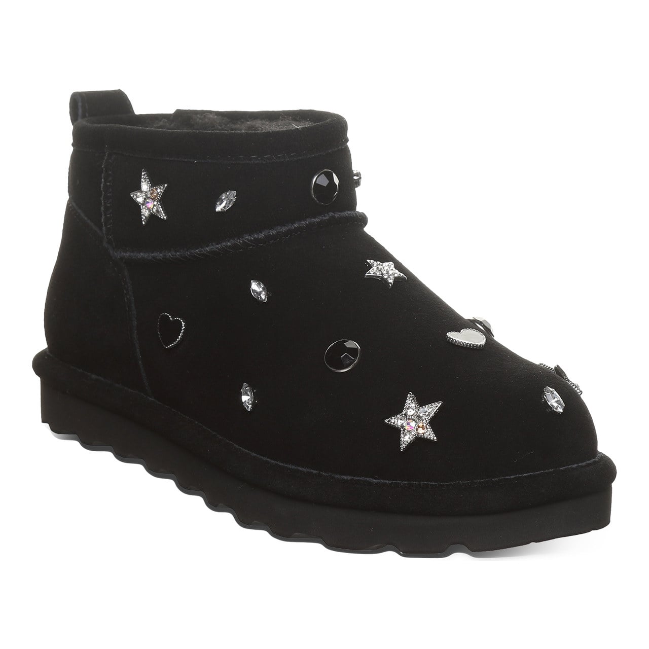 Bearpaw Shorty Nova Women's Pull-On Ankle Boots - Black - angle main