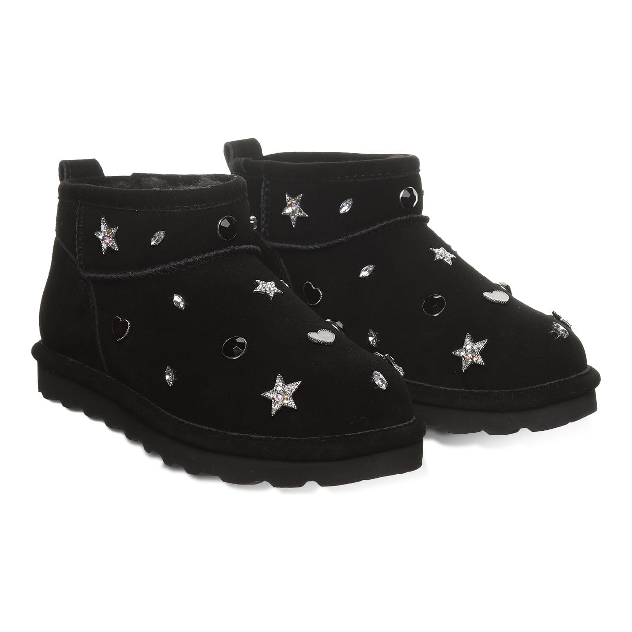 Bearpaw Shorty Nova Women's Pull-On Ankle Boots - Black - pair view