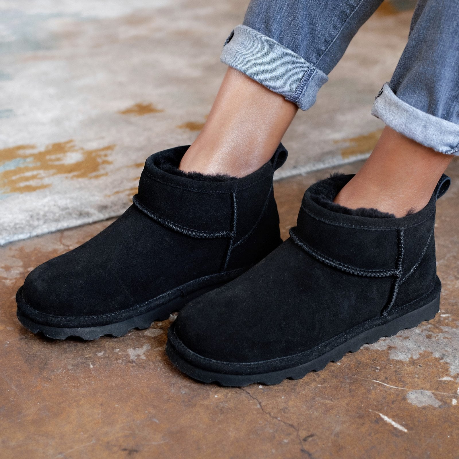 Bearpaw Shorty Wide Women's Weather-Ready Boots - Black - Lifestyle