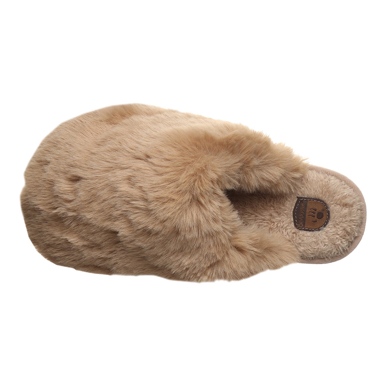 Bearpaw Silkie Women's Plush Faux Fur Slippers - Tan - top view