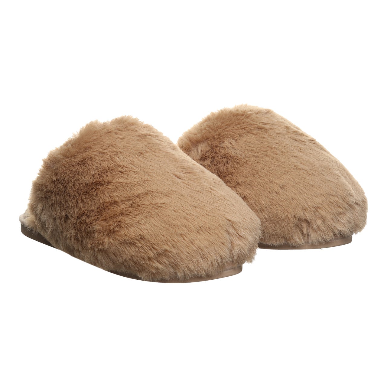 Bearpaw Silkie Women's Plush Faux Fur Slippers - Tan - pair view