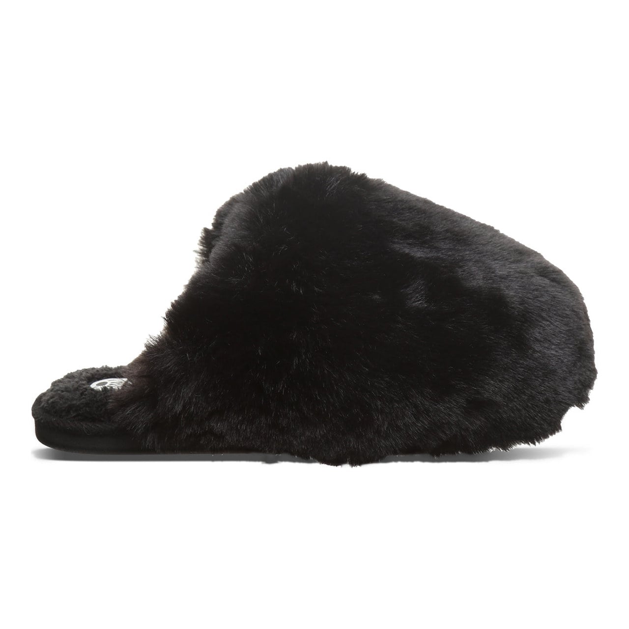 Bearpaw Silkie Women's Plush Faux Fur Slippers - Black - angle main