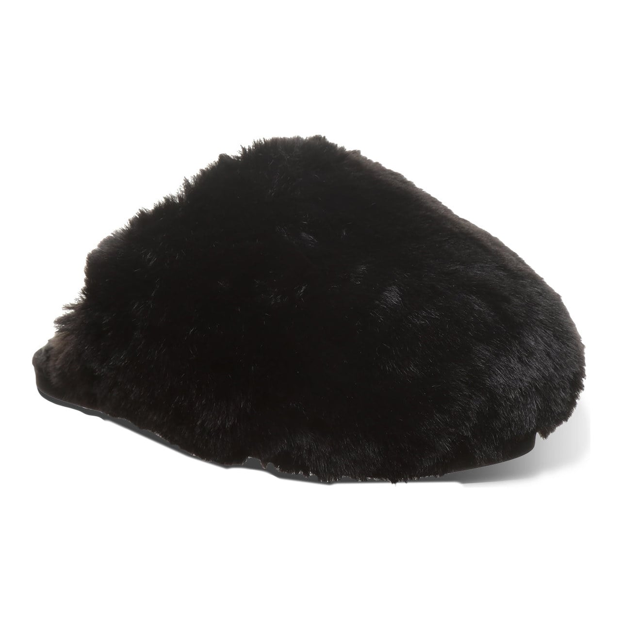 Bearpaw Silkie Women's Plush Faux Fur Slippers - Black - side view