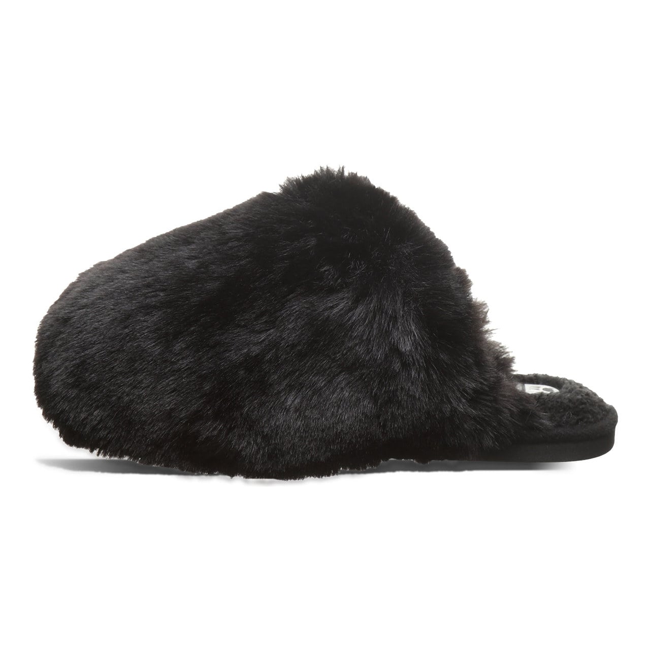Bearpaw Silkie Women's Plush Faux Fur Slippers - Black - side view 2