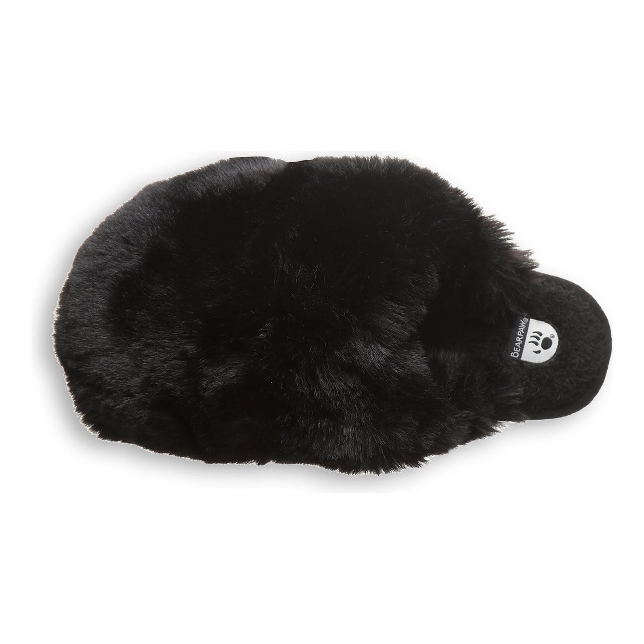 Bearpaw Silkie Women's Plush Faux Fur Slippers - Black - top view