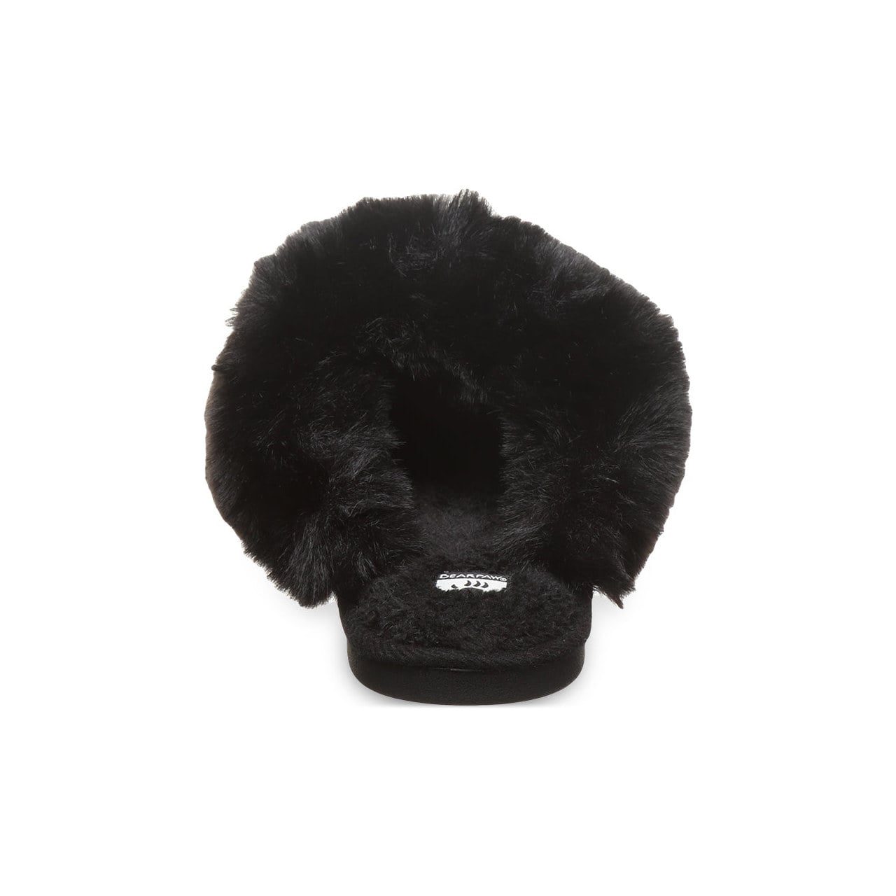 Bearpaw Silkie Women's Plush Faux Fur Slippers - Black - back view