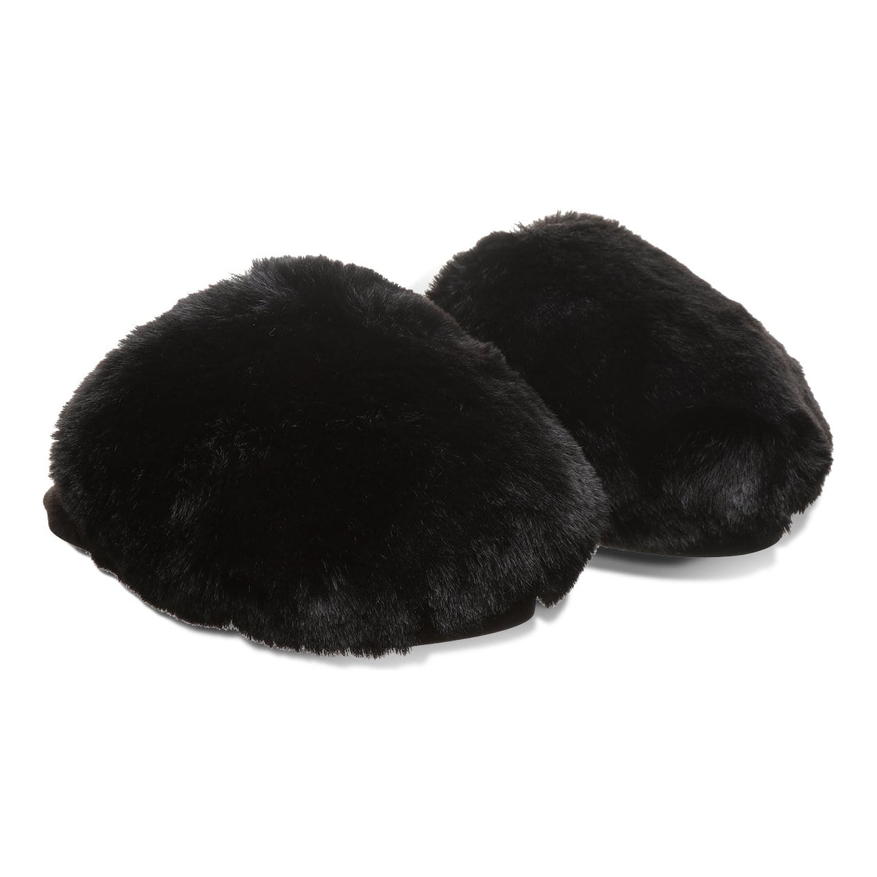 Bearpaw Silkie Women's Plush Faux Fur Slippers - Black - pair view
