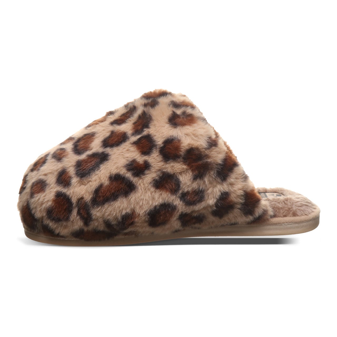 Bearpaw Silkie Women's Plush Faux Fur Slippers - Leopard - side view 2