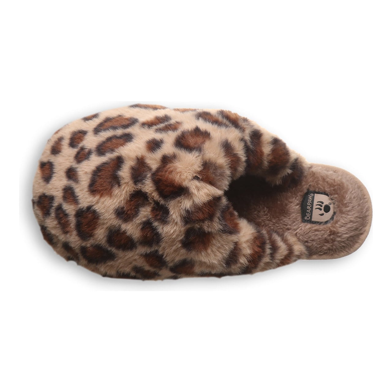 Bearpaw Silkie Women's Plush Faux Fur Slippers - Leopard - top view