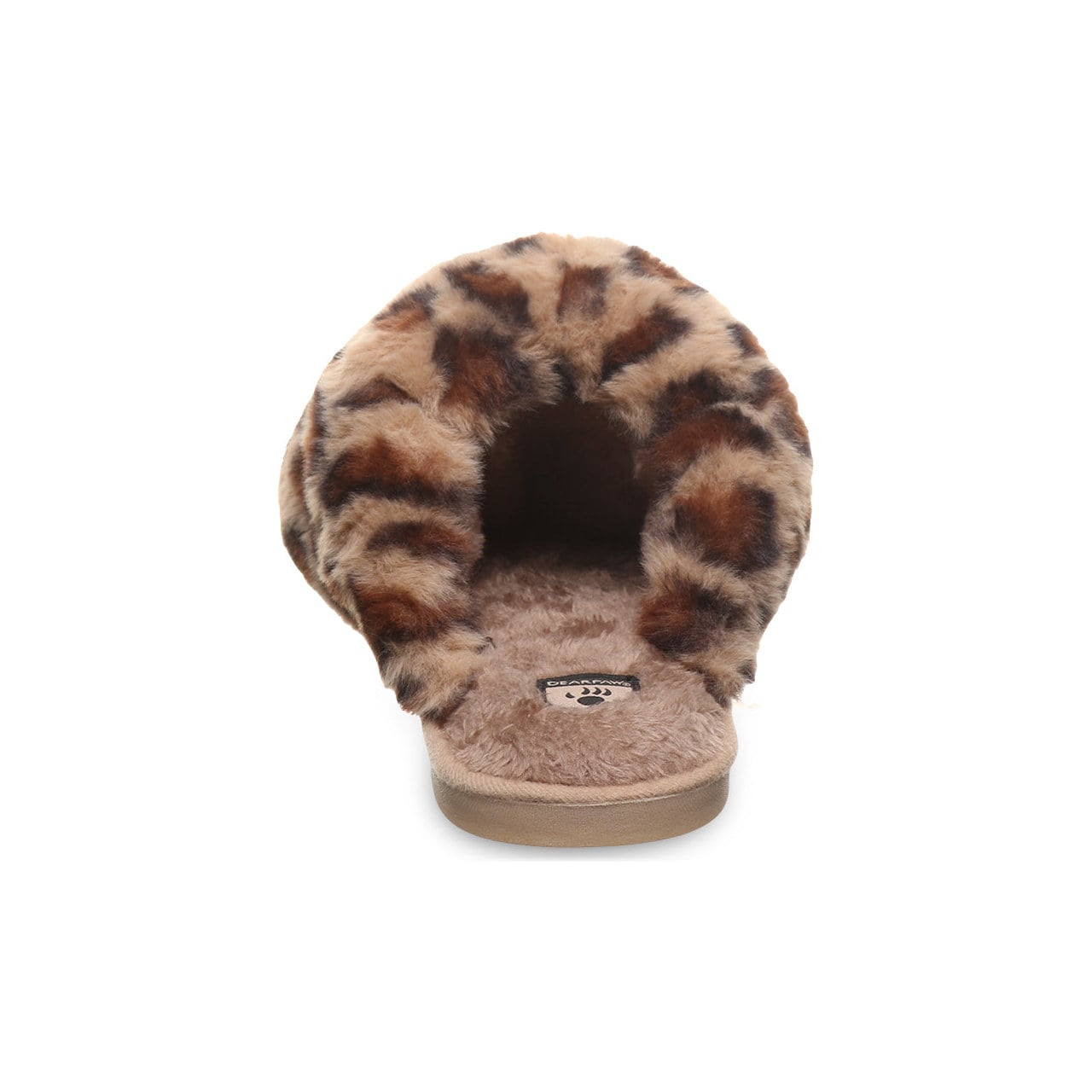 Bearpaw Silkie Women's Plush Faux Fur Slippers - Leopard - back view