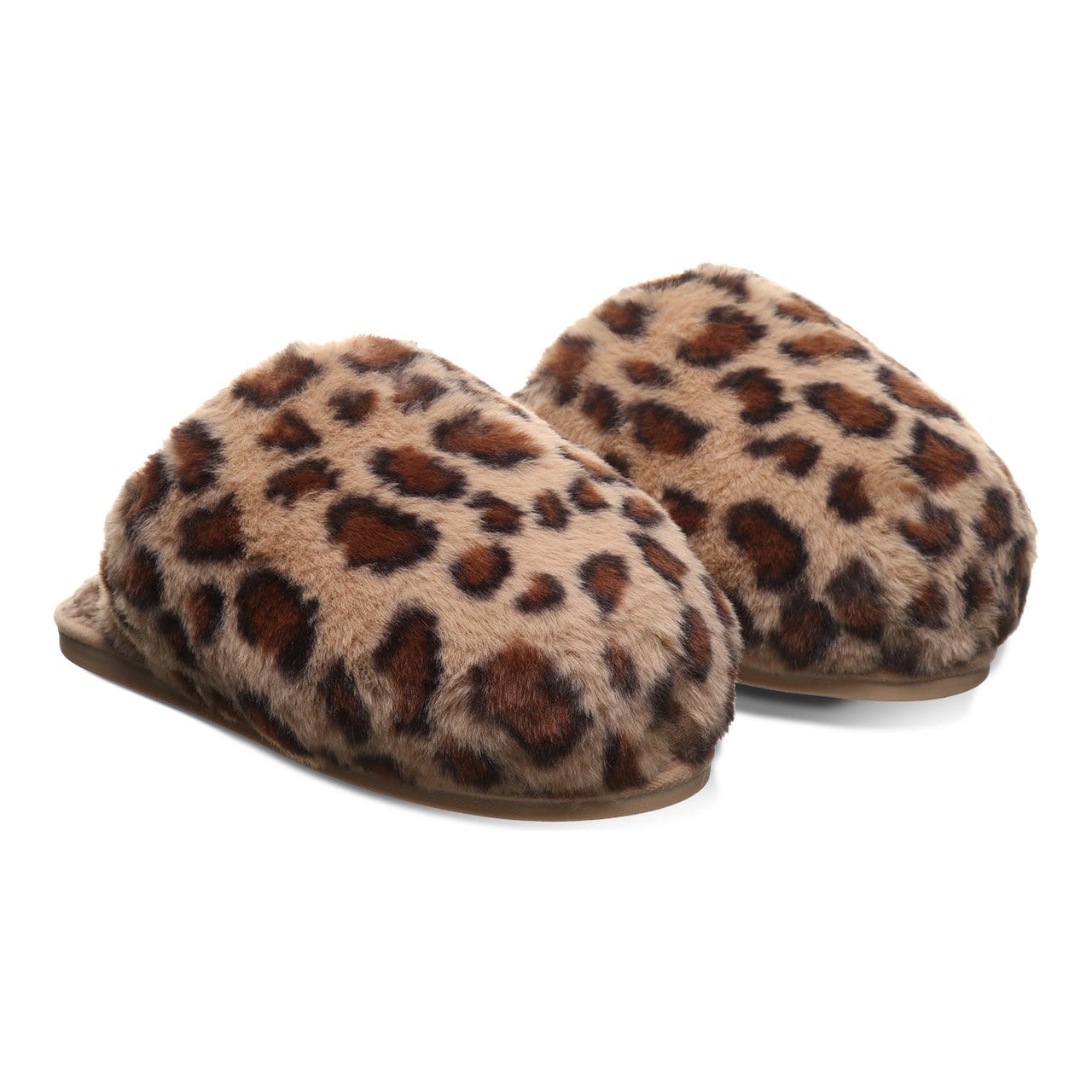 Bearpaw Silkie Women's Plush Faux Fur Slippers - Leopard - pair view