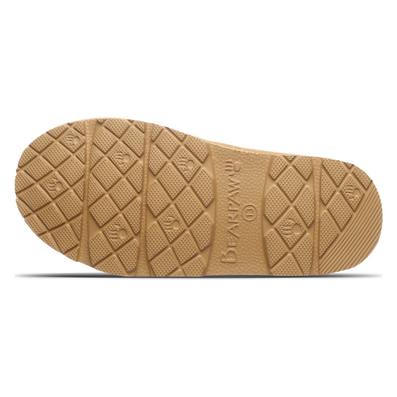 Bearpaw Tabitha Youth Kid's Indoor/outdoor Slippers - Iced Coffee/leopard Trim - bottom view