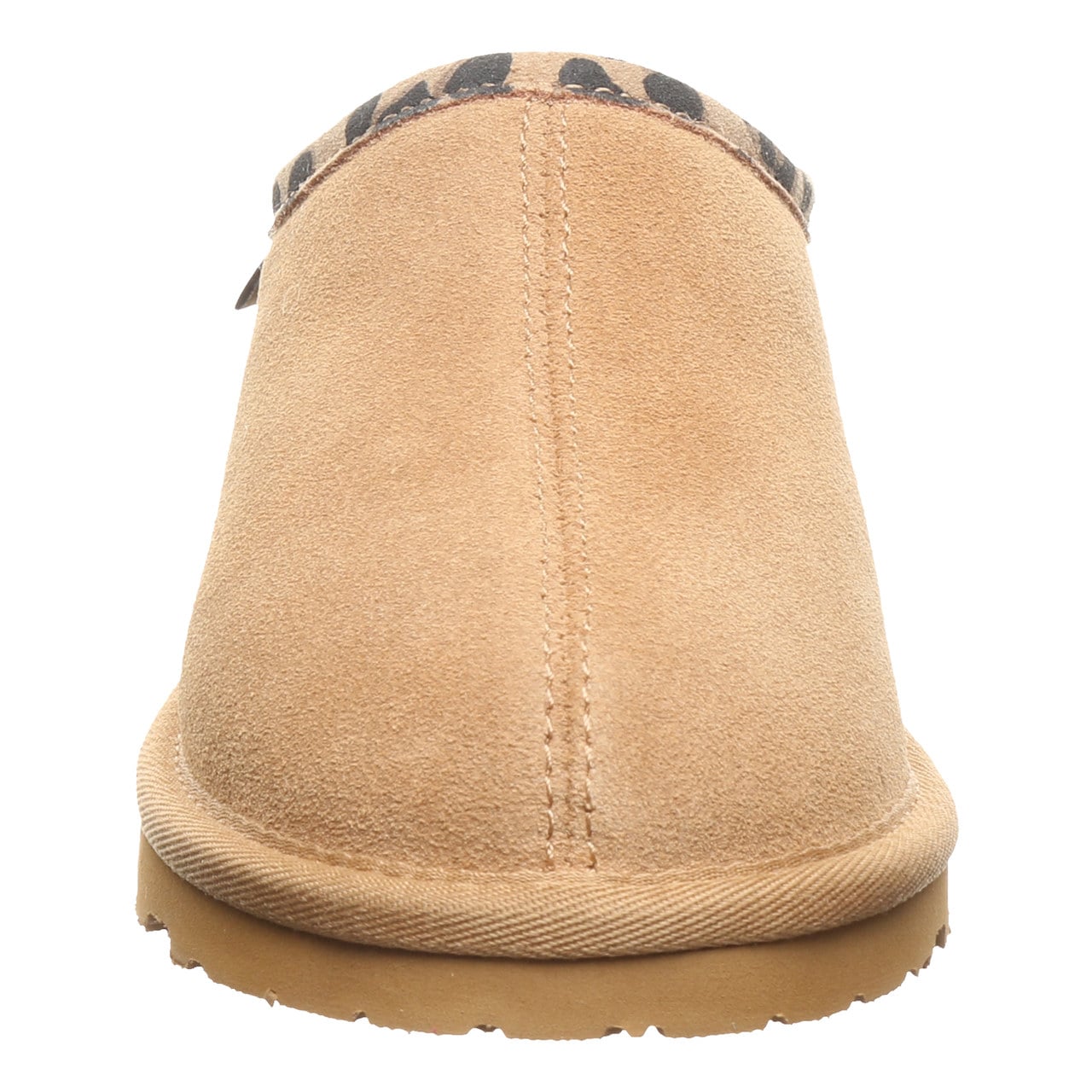 Bearpaw Tabitha Youth Kid's Indoor/outdoor Slippers - Iced Coffee/leopard Trim - front view