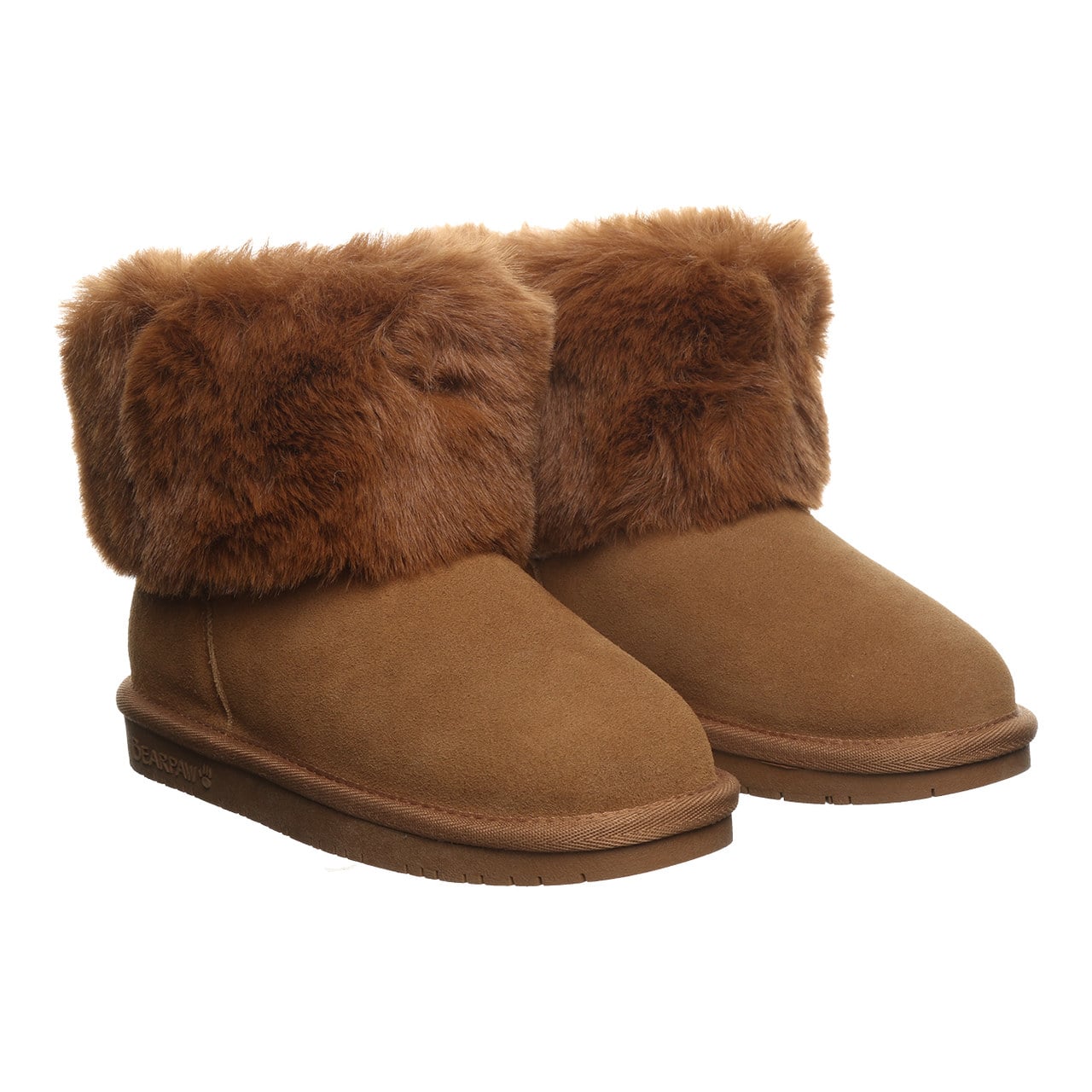 Bearpaw Tahlea Youth Cozy Ankle Boots - Hickory - pair view