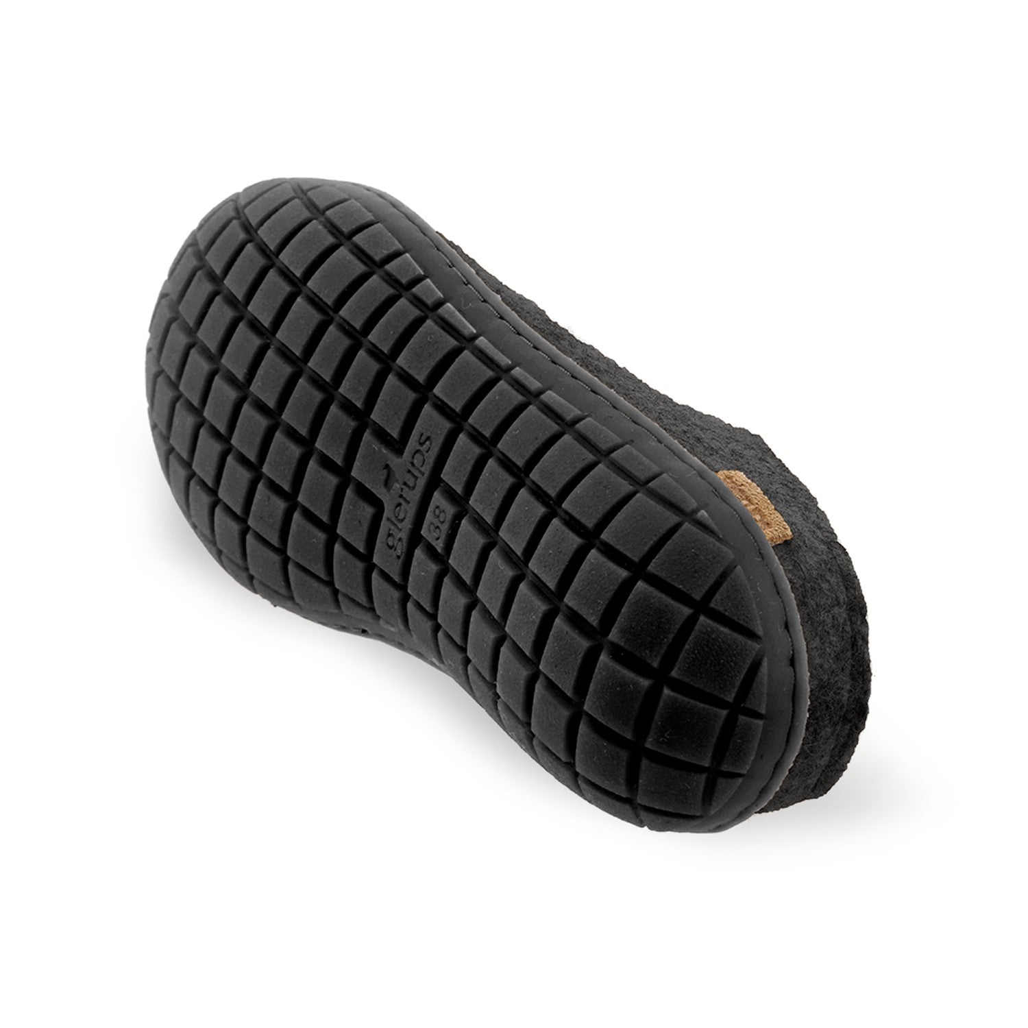Glerups Wool Open Heel Unisex Slipper / Slip-on Clog - Rubber Sole - Model BR - Charcoal/Black