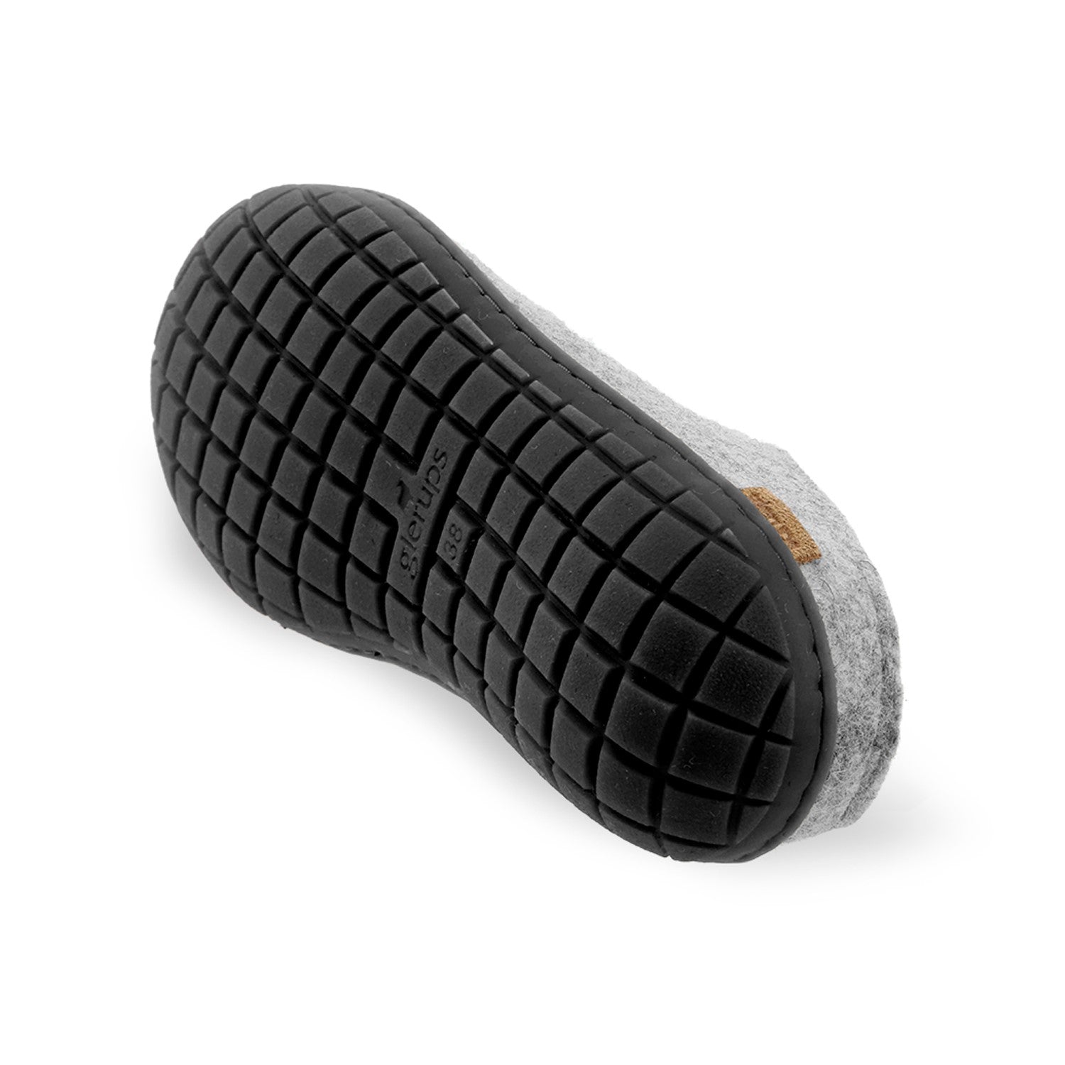 Glerups Wool Open Heel Unisex Slipper / Slip-on Clog - Rubber Sole - Model BR - Grey/Black