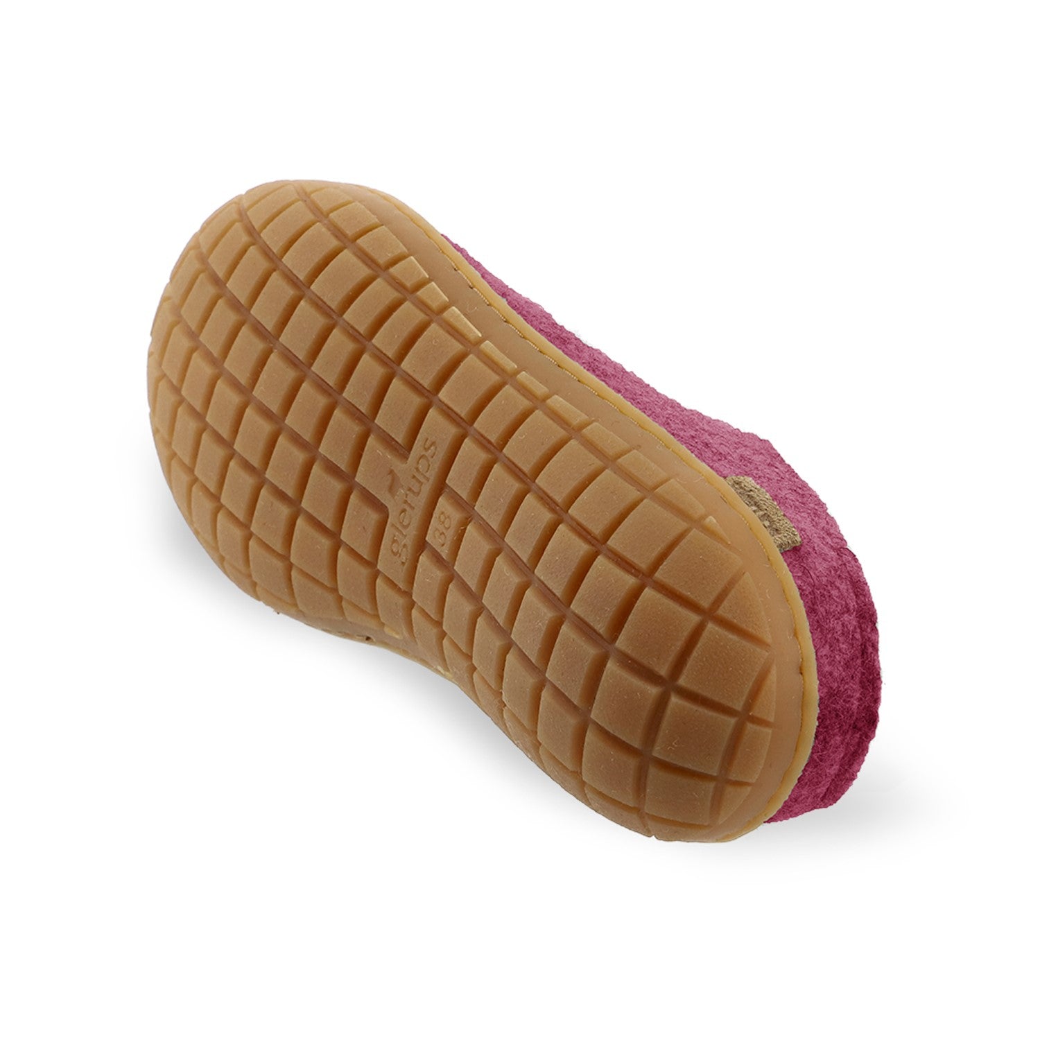 Glerups Wool Open Heel Unisex Slipper / Slip-on Clog - Rubber Sole - Model BR - Cranberry/Honey