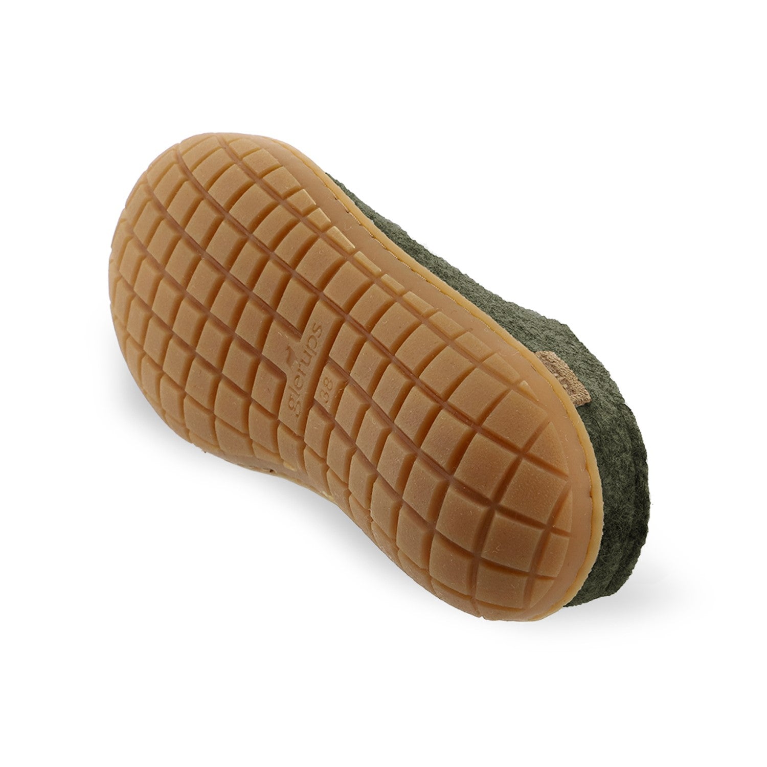 Glerups Wool Open Heel Unisex Slipper / Slip-on Clog - Rubber Sole - Model BR - Forest/Honey