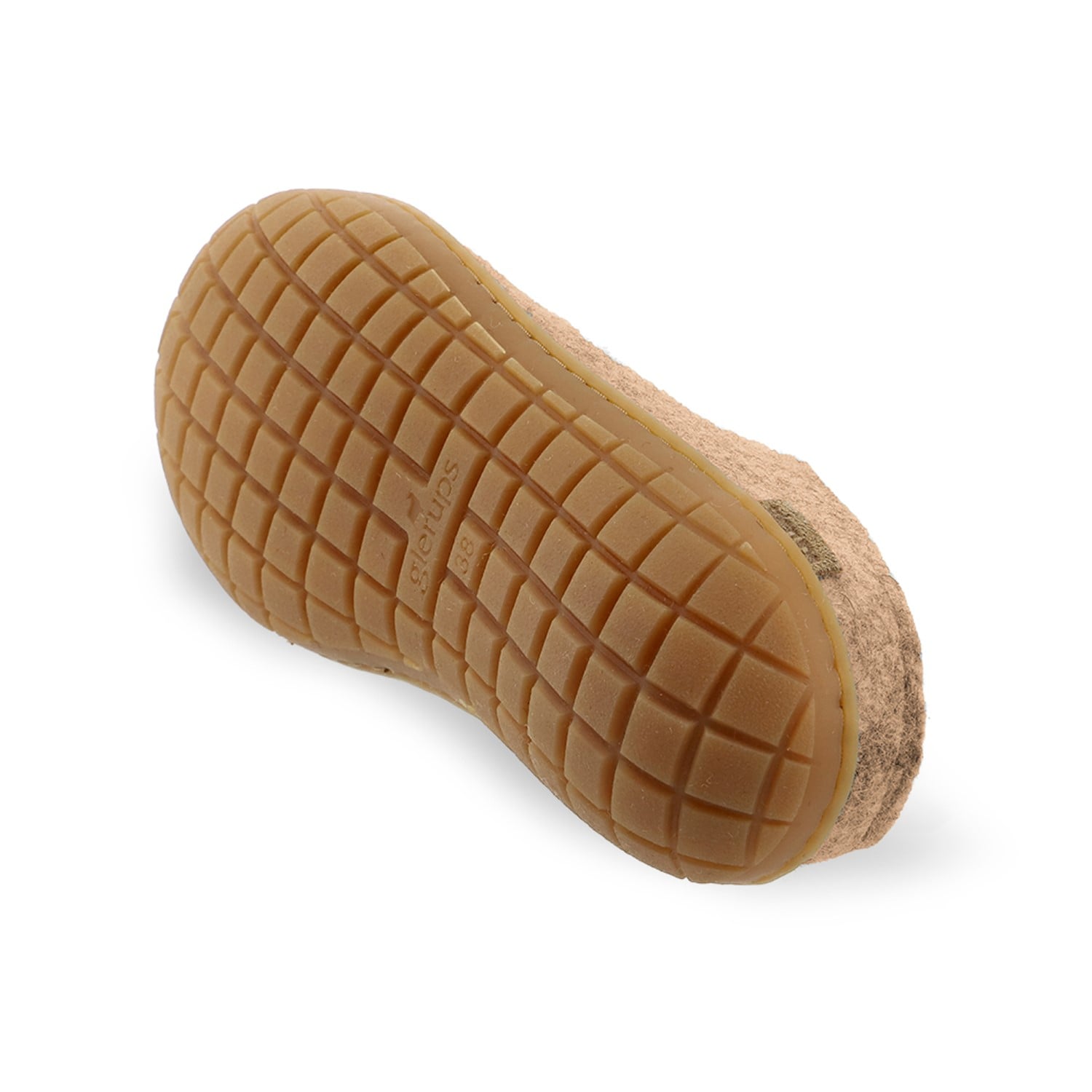Glerups Wool Open Heel Unisex Slipper / Slip-on Clog - Rubber Sole - Model BR -Sand/Honey