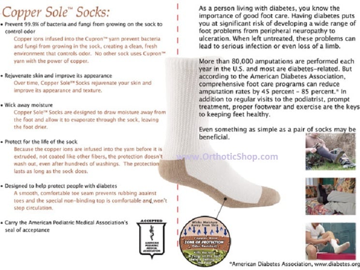 Detailed Copper Sock Information White Black