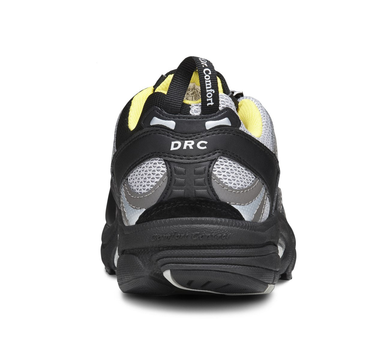 Dr. Comfort Performance Men's Athletic Shoe - Yellow/Grey - heel_view