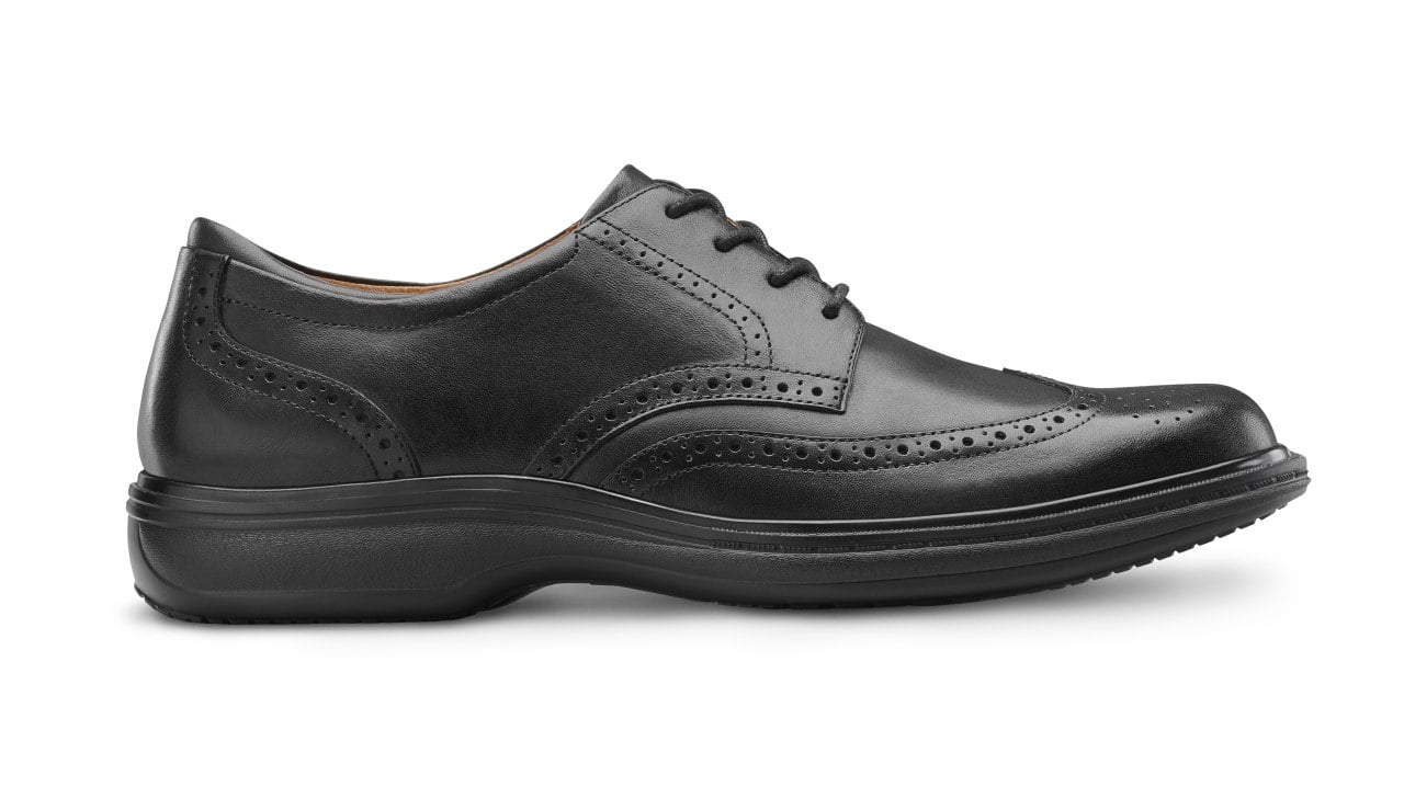 Dr. Comfort Wing Men's Dress Shoe Black Dr. Comfort Wing Men's Dress Shoe Black