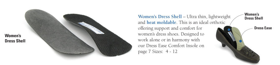 Women's Dress Shoe Orthotics - Use in High Heels/Pumps