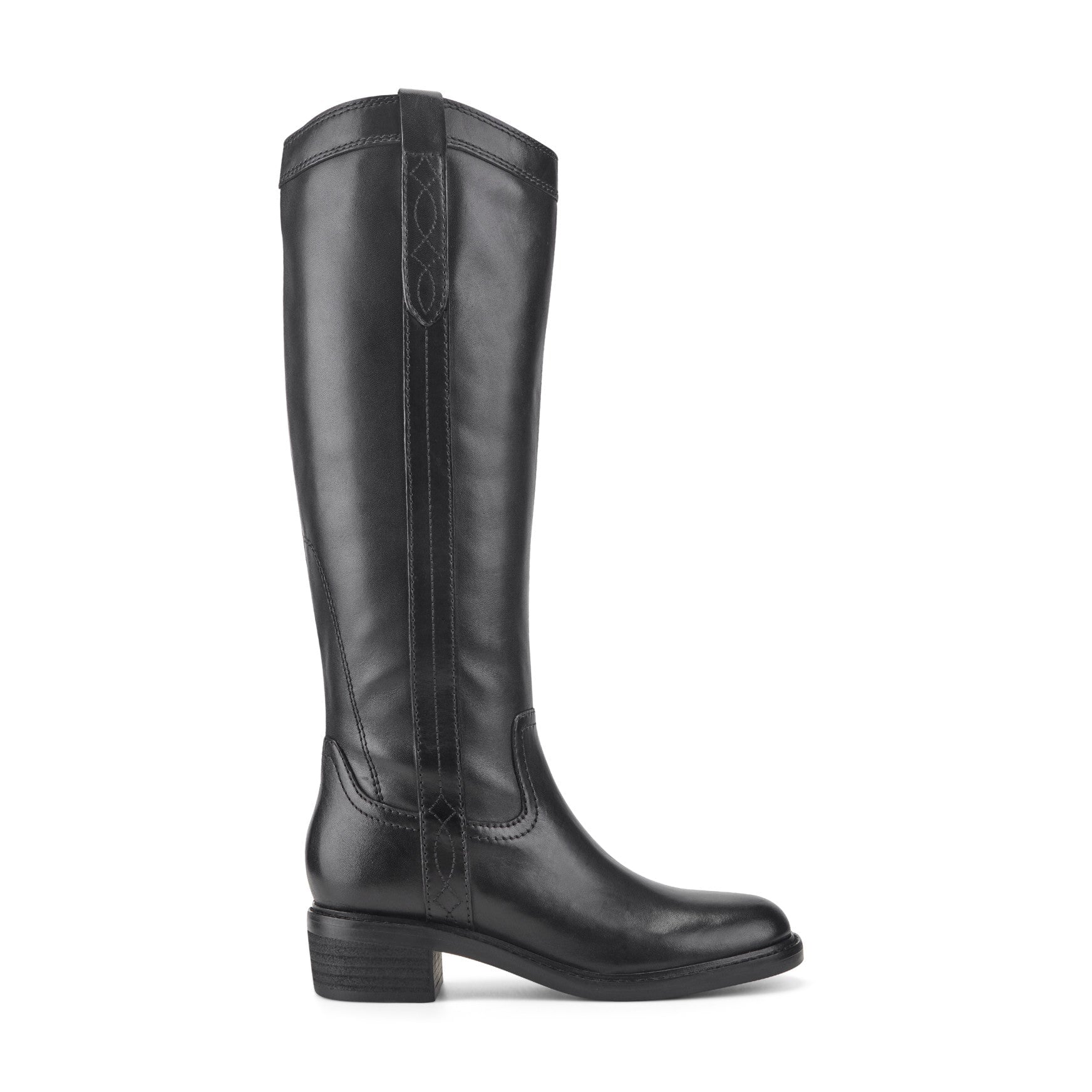 Earth Derran Women's Arch Support Leather Riding Boots - Black Leather - View 1