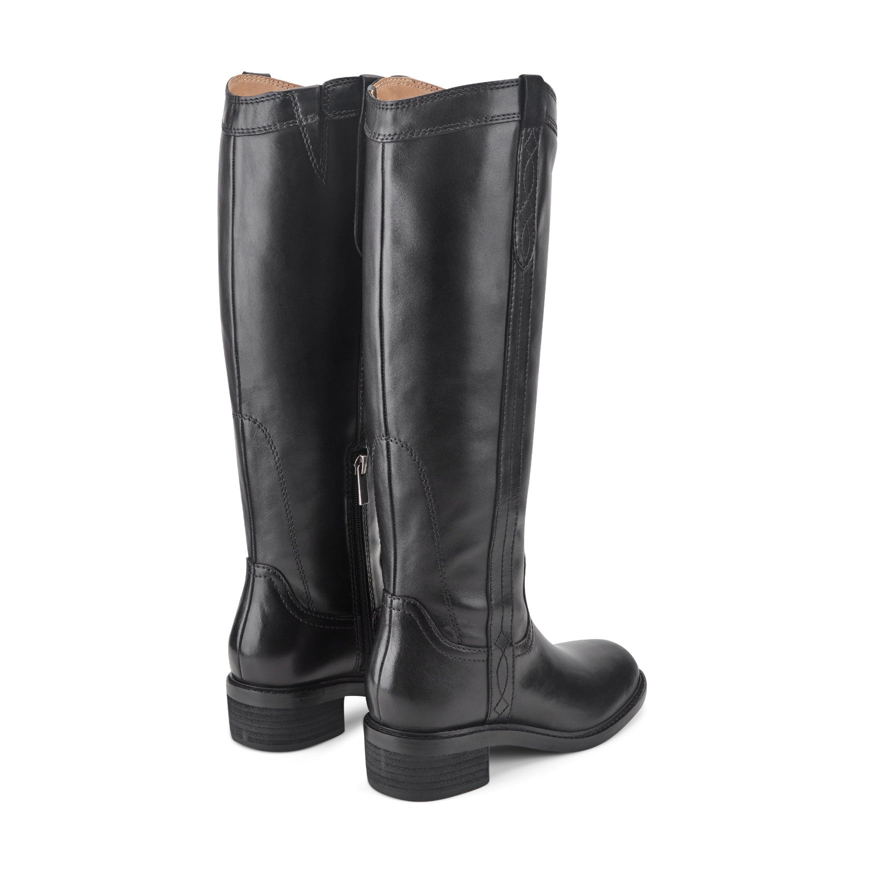 Earth Derran Women's Arch Support Leather Riding Boots - Black Leather - View 3