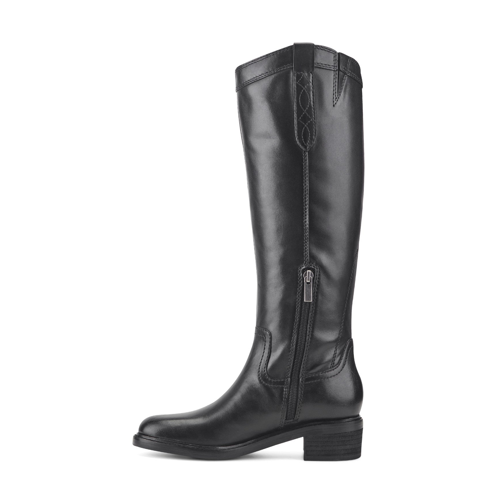 Earth Derran Women's Arch Support Leather Riding Boots - Black Leather - View 4