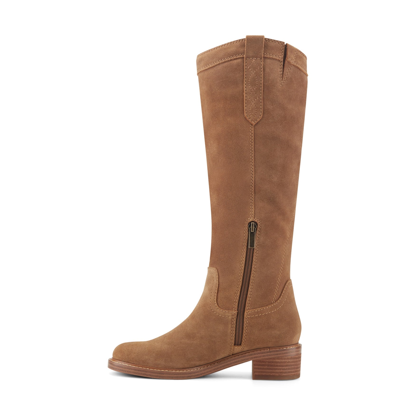 Earth Derran Women's Arch Support Riding Boots - Medium Natural Suede - View 4