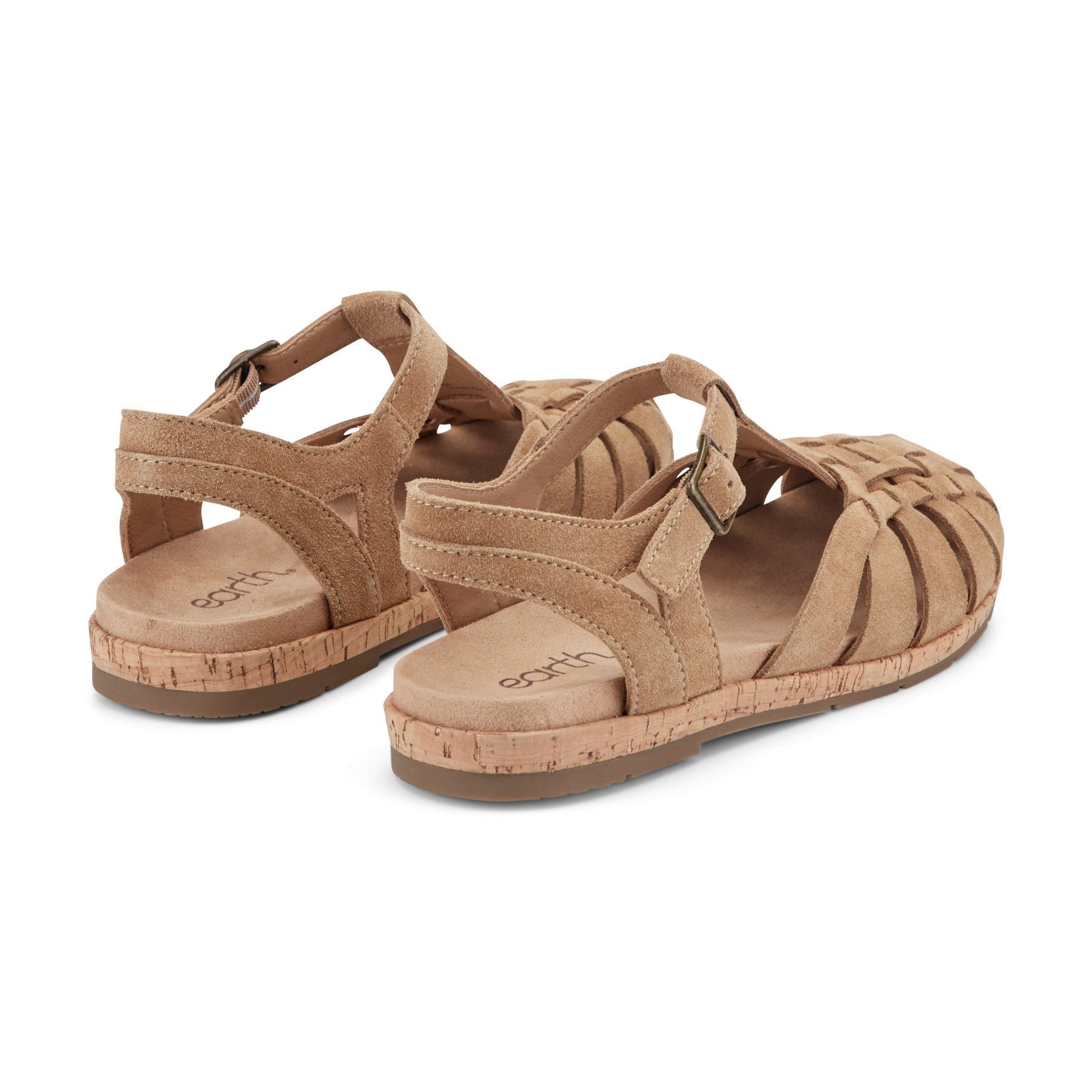 Earth Alazia Cushioned Arch Support Fisherman Sandal Women's - Light Brown Suede - 4